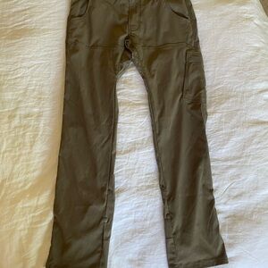 Prana Green Cargo Pants Relaxed Fit Cotton Blend